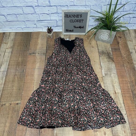 BB Dakota Sleeveless Tiered Black Floral Dress - Picture 11 of 14